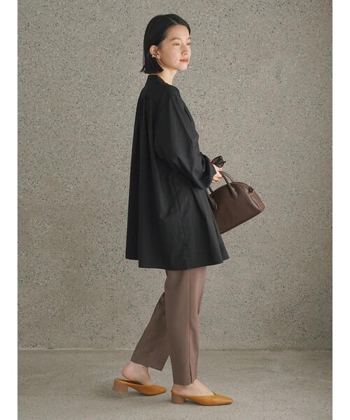 AMERICAN HOLIC（アメリカンホリック）の「スタンドカラーギャザーとろみシャツ（シャツ/ブラウス・レディース・ブラック/グレー/サックスブルー・M/L）」の9枚目の写真