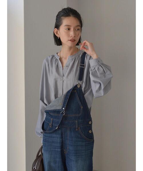 AMERICAN HOLIC（アメリカンホリック）の「スタンドカラーギャザーとろみシャツ（シャツ/ブラウス・レディース・ブラック/グレー/サックスブルー・M/L）」の11枚目の写真