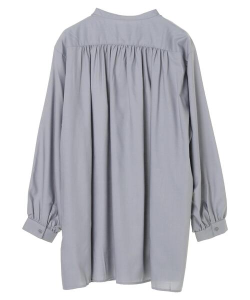 AMERICAN HOLIC（アメリカンホリック）の「スタンドカラーギャザーとろみシャツ（シャツ/ブラウス・レディース・ブラック/グレー/サックスブルー・M/L）」の17枚目の写真