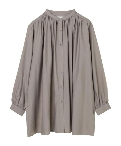 AMERICAN HOLIC（アメリカンホリック）の「スタンドカラーギャザーとろみシャツ（シャツ/ブラウス・レディース・ブラック/グレー/サックスブルー・M/L）」の21枚目の写真