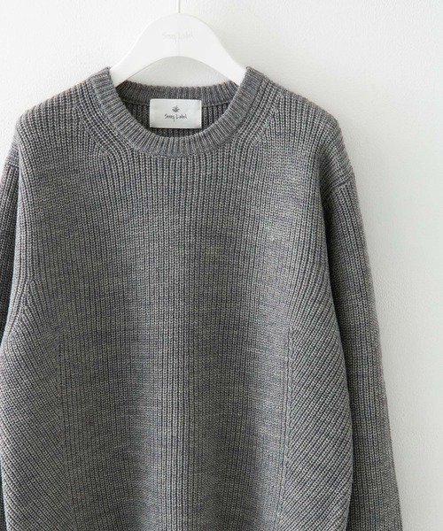 URBAN RESEARCH Sonny Label（アーバンリサーチサニーレーベル）の「ウォッシャブルウール混クルーネックニット（ニット/セーター・メンズ・オフホワイト/パープル/ベージュ/カーキ/グレー/ブラック/ネイビー・LARGE/MEDIUM）」の4枚目の写真