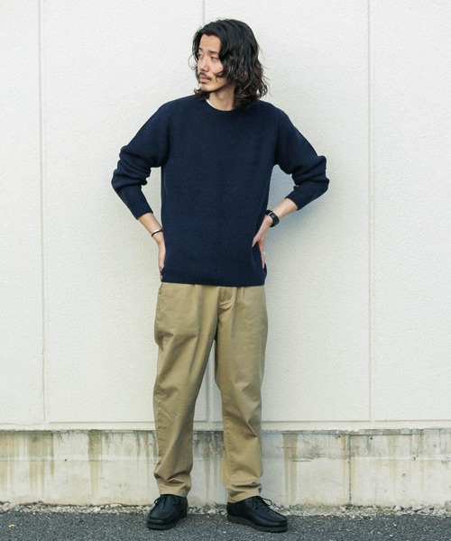 URBAN RESEARCH Sonny Label（アーバンリサーチサニーレーベル）の「ウォッシャブルウール混クルーネックニット（ニット/セーター・メンズ・オフホワイト/パープル/ベージュ/カーキ/グレー/ブラック/ネイビー・LARGE/MEDIUM）」の11枚目の写真