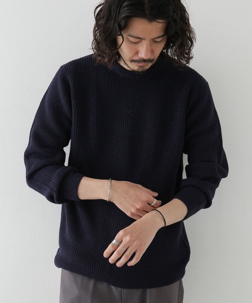 URBAN RESEARCH Sonny Label（アーバンリサーチサニーレーベル）の「ウォッシャブルウール混クルーネックニット（ニット/セーター・メンズ・オフホワイト/パープル/ベージュ/カーキ/グレー/ブラック/ネイビー・LARGE/MEDIUM）」の12枚目の写真