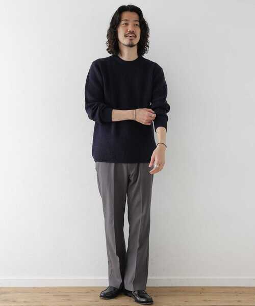 URBAN RESEARCH Sonny Label（アーバンリサーチサニーレーベル）の「ウォッシャブルウール混クルーネックニット（ニット/セーター・メンズ・オフホワイト/パープル/ベージュ/カーキ/グレー/ブラック/ネイビー・LARGE/MEDIUM）」の13枚目の写真