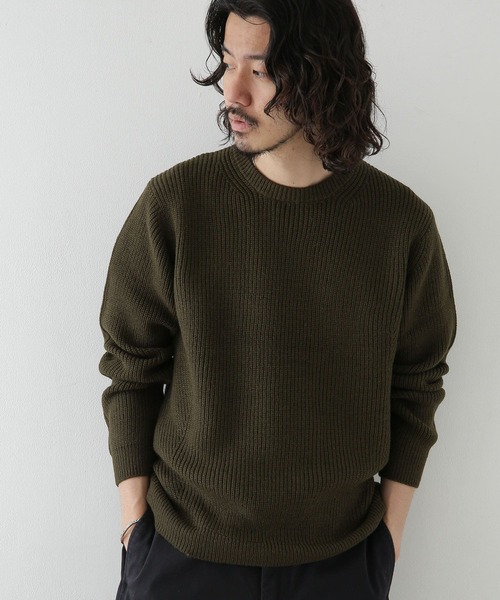 URBAN RESEARCH Sonny Label（アーバンリサーチサニーレーベル）の「ウォッシャブルウール混クルーネックニット（ニット/セーター・メンズ・オフホワイト/パープル/ベージュ/カーキ/グレー/ブラック/ネイビー・LARGE/MEDIUM）」の17枚目の写真