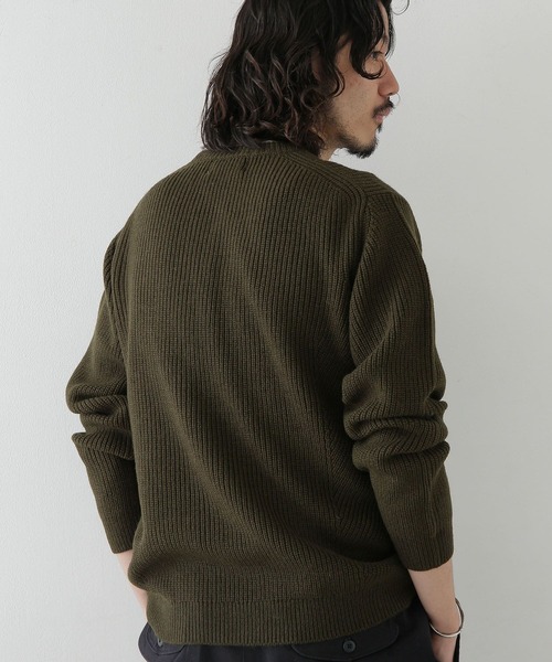 URBAN RESEARCH Sonny Label（アーバンリサーチサニーレーベル）の「ウォッシャブルウール混クルーネックニット（ニット/セーター・メンズ・オフホワイト/パープル/ベージュ/カーキ/グレー/ブラック/ネイビー・LARGE/MEDIUM）」の19枚目の写真