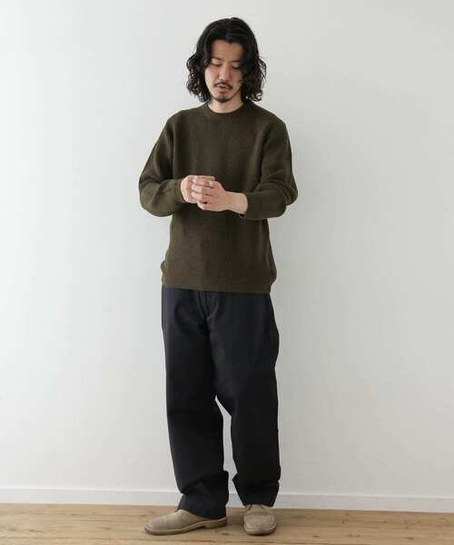 URBAN RESEARCH Sonny Label（アーバンリサーチサニーレーベル）の「ウォッシャブルウール混クルーネックニット（ニット/セーター・メンズ・オフホワイト/パープル/ベージュ/カーキ/グレー/ブラック/ネイビー・LARGE/MEDIUM）」の20枚目の写真