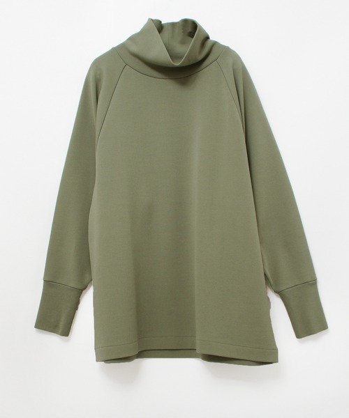 Audition(オーディション)の「M1770 ORGANIC/RENUハイネックプルオーバー(Tシャツ/カットソー・レディース・ライトグリーン/ライトブラウン/ブラック・MEDIUM)」の3枚目の写真