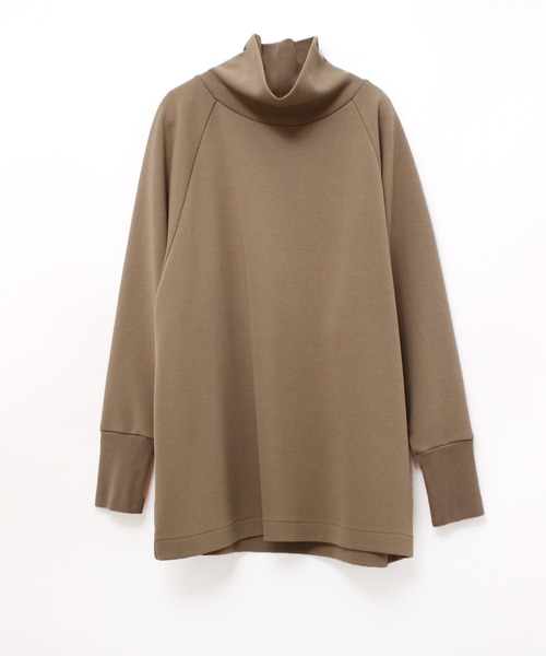Audition(オーディション)の「M1770 ORGANIC/RENUハイネックプルオーバー(Tシャツ/カットソー・レディース・ライトグリーン/ライトブラウン/ブラック・MEDIUM)」の4枚目の写真