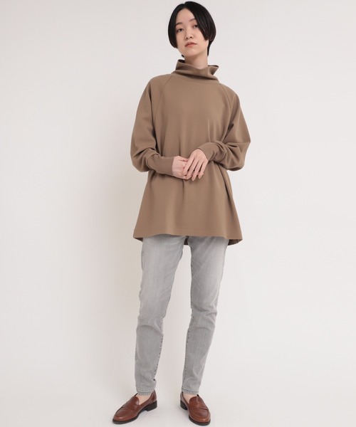 Audition(オーディション)の「M1770 ORGANIC/RENUハイネックプルオーバー(Tシャツ/カットソー・レディース・ライトグリーン/ライトブラウン/ブラック・MEDIUM)」の9枚目の写真