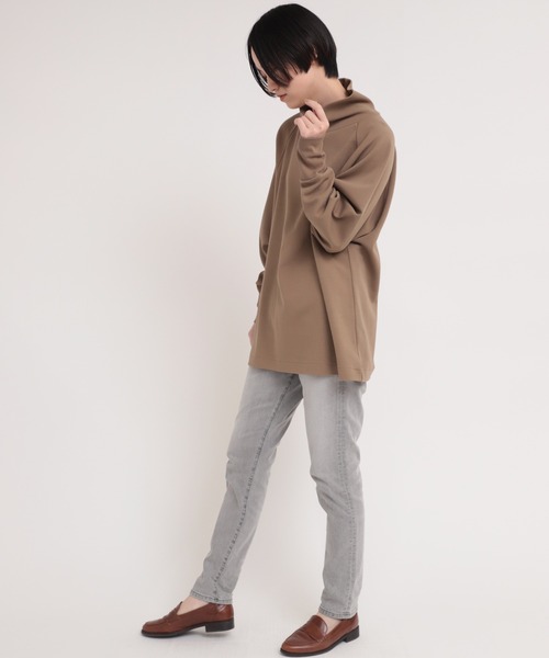 Audition(オーディション)の「M1770 ORGANIC/RENUハイネックプルオーバー(Tシャツ/カットソー・レディース・ライトグリーン/ライトブラウン/ブラック・MEDIUM)」の11枚目の写真