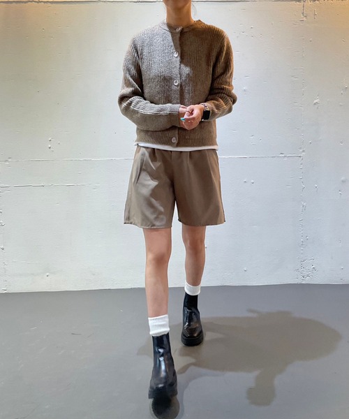 rectangle by ryon（レクタングルバイリョン）の「【rectangle by ryon】起毛カラーニットカーディガン（カーディガン/ボレロ・レディース・レッド/モカ・FREE）」の5枚目の写真