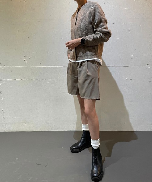 rectangle by ryon（レクタングルバイリョン）の「【rectangle by ryon】起毛カラーニットカーディガン（カーディガン/ボレロ・レディース・レッド/モカ・FREE）」の6枚目の写真