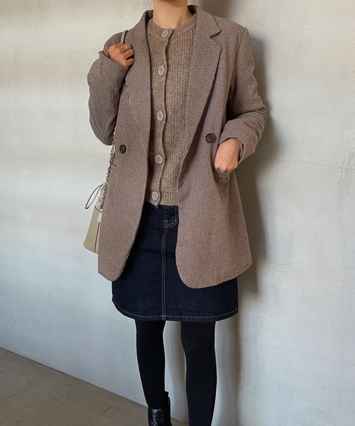 rectangle by ryon（レクタングルバイリョン）の「【rectangle by ryon】起毛カラーニットカーディガン（カーディガン/ボレロ・レディース・レッド/モカ・FREE）」の12枚目の写真