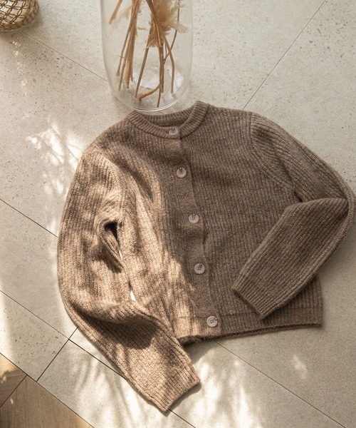 rectangle by ryon（レクタングルバイリョン）の「【rectangle by ryon】起毛カラーニットカーディガン（カーディガン/ボレロ・レディース・レッド/モカ・FREE）」の9枚目の写真