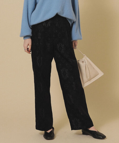 Ray BEAMS（レイビームス）の「Ray BEAMS / ジャカード 1タック パンツ（その他パンツ・レディース・ブラック/グリーン系その他3・1/0）」の6枚目の写真