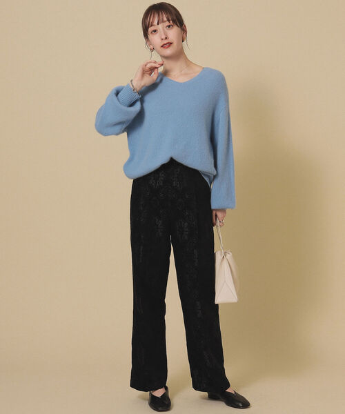 Ray BEAMS（レイビームス）の「Ray BEAMS / ジャカード 1タック パンツ（その他パンツ・レディース・ブラック/グリーン系その他3・1/0）」の9枚目の写真