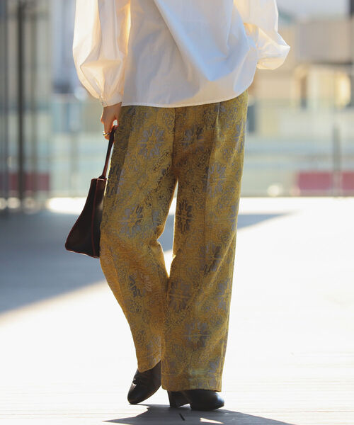 Ray BEAMS（レイビームス）の「Ray BEAMS / ジャカード 1タック パンツ（その他パンツ・レディース・ブラック/グリーン系その他3・1/0）」の11枚目の写真