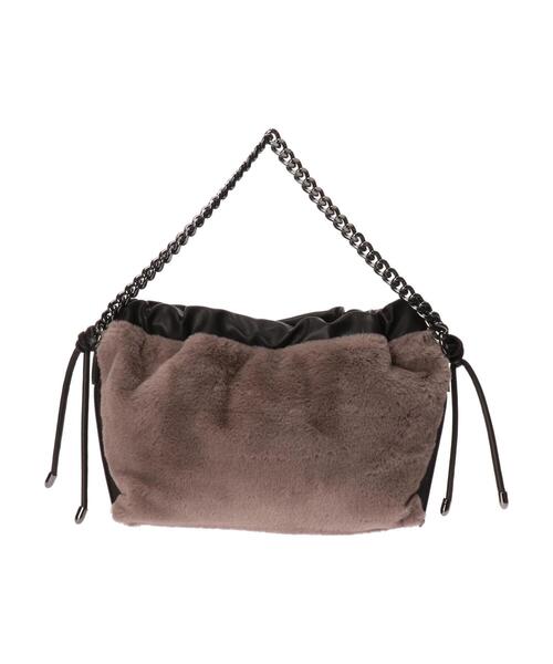 YECCA VECCA（イェッカヴェッカ）の「2wayチェーンMIXファーバッグ＊（ショルダーバッグ・レディース・モカ/チャコールグレー・FREE）」の15枚目の写真