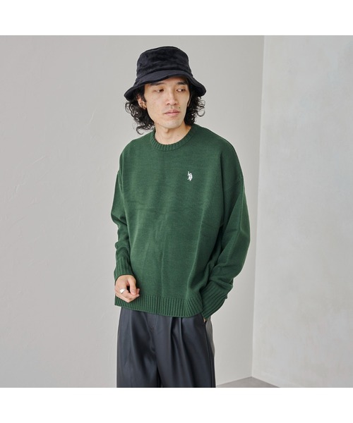 U.S. POLO ASSN.（ユーエスポロアッスン）の「1ポイントクルーニット（ニット/セーター・メンズ・ブラック/ベージュ/ブルー/グリーン/マスタード・SMALL/MEDIUM/LARGE/X-LARGE）」の22枚目の写真