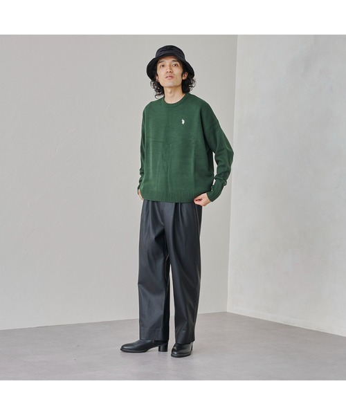 U.S. POLO ASSN.（ユーエスポロアッスン）の「1ポイントクルーニット（ニット/セーター・メンズ・ブラック/ベージュ/ブルー/グリーン/マスタード・SMALL/MEDIUM/LARGE/X-LARGE）」の10枚目の写真