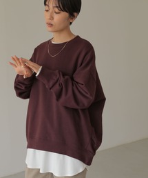 サイドタッククルーネック裏毛プルオーバー