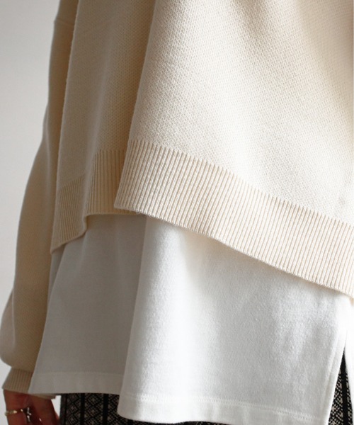 feepur（フェピュール）の「《ウォッシャブル》ポロカラークロップドニット（ニット/セーター・レディース・ブラック/ベージュ/グリーン・MEDIUM）」の21枚目の写真