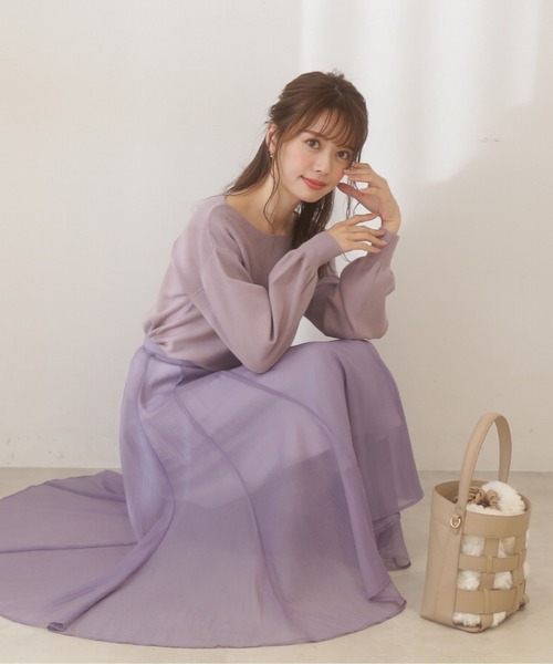 PROPORTION BODY DRESSING（プロポーションボディドレッシング）の「シャイニーエアリースカート / 1212120100（スカート・レディース・ピンク系その他/ブルー・MEDIUM/SMALL）」の9枚目の写真
