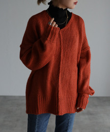 【2021-2022 A/W】Vネックカラーニット