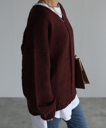 【2021-2022 A/W】Vネックカラーニット