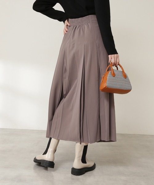 N.（N. Natural Beauty Basic）（エヌエヌナチュラルビューティーベーシック）の「◆ボックスプリーツスカート（スカート・レディース・イエロー/ライトグリーン/モカ・MEDIUM）」の16枚目の写真