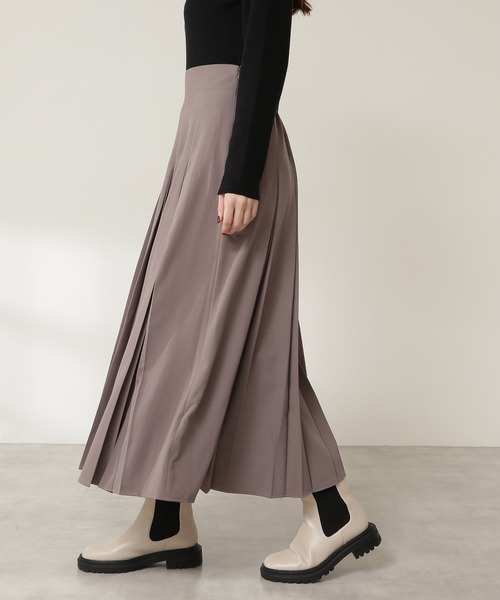 N.（N. Natural Beauty Basic）（エヌエヌナチュラルビューティーベーシック）の「◆ボックスプリーツスカート（スカート・レディース・イエロー/ライトグリーン/モカ・MEDIUM）」の18枚目の写真