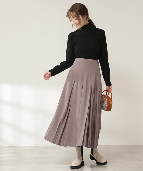 N.（N. Natural Beauty Basic）（エヌエヌナチュラルビューティーベーシック）の「◆ボックスプリーツスカート（スカート・レディース・イエロー/ライトグリーン/モカ・MEDIUM）」の6枚目の写真