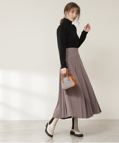 N.（N. Natural Beauty Basic）（エヌエヌナチュラルビューティーベーシック）の「◆ボックスプリーツスカート（スカート・レディース・イエロー/ライトグリーン/モカ・MEDIUM）」の17枚目の写真