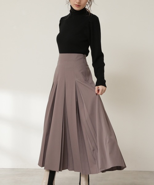 N.（N. Natural Beauty Basic）（エヌエヌナチュラルビューティーベーシック）の「◆ボックスプリーツスカート（スカート・レディース・イエロー/ライトグリーン/モカ・MEDIUM）」の9枚目の写真