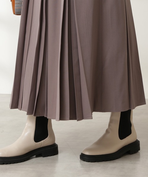 N.（N. Natural Beauty Basic）（エヌエヌナチュラルビューティーベーシック）の「◆ボックスプリーツスカート（スカート・レディース・イエロー/ライトグリーン/モカ・MEDIUM）」の12枚目の写真