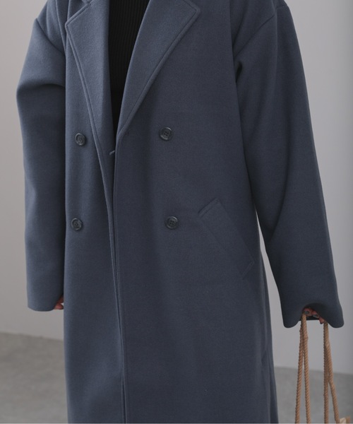 ap retro(アプレトロ)の「ウェストベルトオーバーサイズロングガウンコート ダブルチェスターロングコート(トレンチコート・レディース・ブラック/ブルー/アイボリー・FREE)」の16枚目の写真