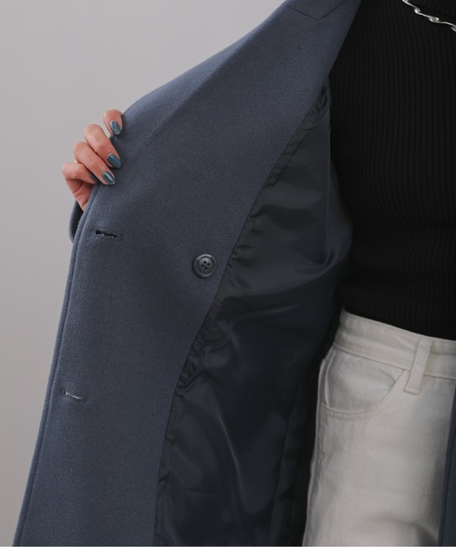 ap retro(アプレトロ)の「ウェストベルトオーバーサイズロングガウンコート ダブルチェスターロングコート(トレンチコート・レディース・ブラック/ブルー/アイボリー・FREE)」の17枚目の写真