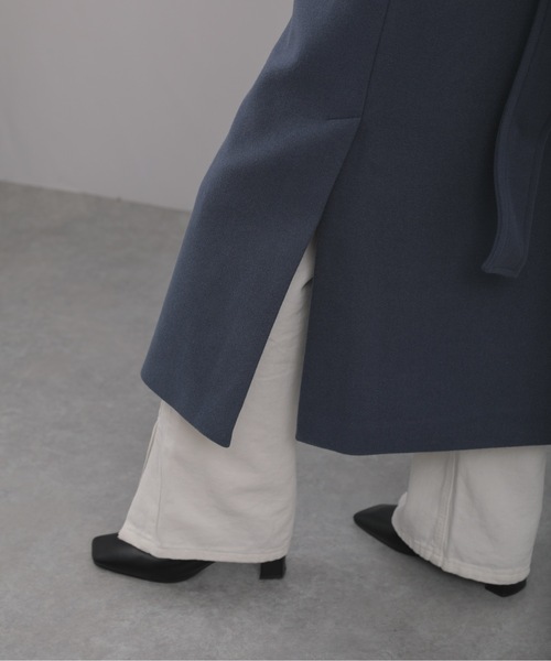 ap retro(アプレトロ)の「ウェストベルトオーバーサイズロングガウンコート ダブルチェスターロングコート(トレンチコート・レディース・ブラック/ブルー/アイボリー・FREE)」の20枚目の写真