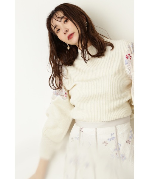 JILL STUART（ジルスチュアート）の「ダリアニット（ニット/セーター・レディース・ホワイト/ブラック・FREE）」の11枚目の写真