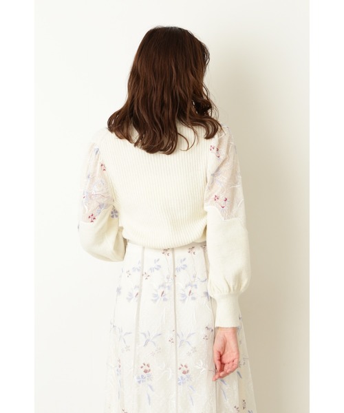 JILL STUART（ジルスチュアート）の「ダリアニット（ニット/セーター・レディース・ホワイト/ブラック・FREE）」の6枚目の写真