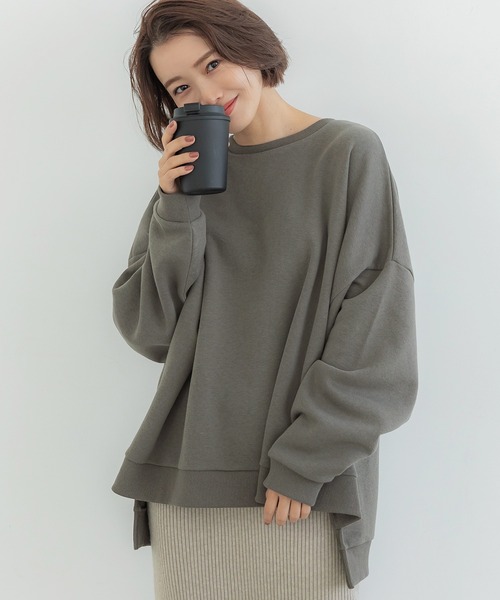 coca(coca)(コカ)の「\新色登場/裏起毛テールカットスウェット(スウェット・レディース・チャコールグレー/ブラック/ブラウン/アイボリー/カーキ・M/L)」の5枚目の写真