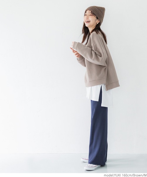 coca(coca)(コカ)の「\新色登場/裏起毛テールカットスウェット(スウェット・レディース・チャコールグレー/ブラック/ブラウン/アイボリー/カーキ・M/L)」の14枚目の写真