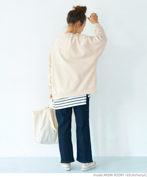 coca(coca)(コカ)の「\新色登場/裏起毛テールカットスウェット(スウェット・レディース・チャコールグレー/ブラック/ブラウン/アイボリー/カーキ・M/L)」の9枚目の写真