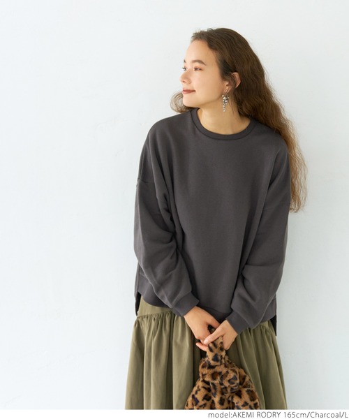 coca(coca)(コカ)の「\新色登場/裏起毛テールカットスウェット(スウェット・レディース・チャコールグレー/ブラック/ブラウン/アイボリー/カーキ・M/L)」の10枚目の写真