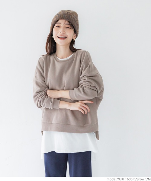 coca(coca)(コカ)の「\新色登場/裏起毛テールカットスウェット(スウェット・レディース・チャコールグレー/ブラック/ブラウン/アイボリー/カーキ・M/L)」の13枚目の写真
