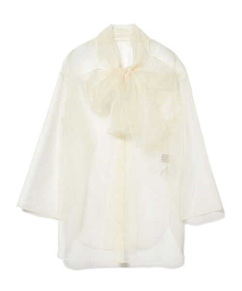 Ray BEAMS(レイビームス)の「FUMIE=TANAKA × Ray BEAMS / 別注 リボン シャツ(シャツ/ブラウス・レディース・ホワイト/ブラック・ONE SIZE)」の7枚目の写真