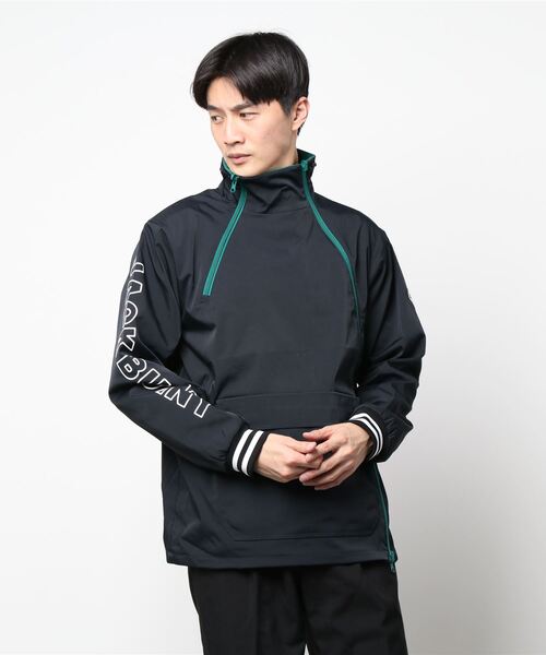 ブルゾン ストレッチタフタ ハイネックリバーシブルプルオーバー