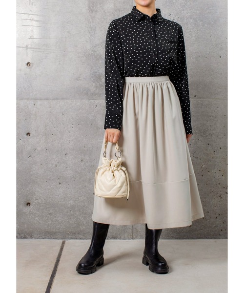 STYLE DELI（スタイルデリ）の「ドット柄デシンベーシックシャツ（シャツ/ブラウス・レディース・ブラック/ブラウン系その他・FREE）」の7枚目の写真