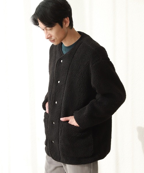 LAKOLE（ラコレ）の「シープボアカーデジャケット / 254878（ブルゾン・メンズ・ブラック/オリーブ/サンドグレー・MEDIUM/LARGE/X-LARGE）」の2枚目の写真